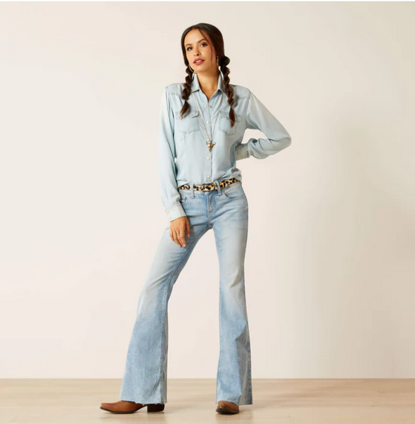 Ariat Ladies Blues Snap L.S Shirt - Bleached Chambray