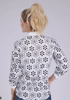 Roper Ladies Five star Collection L.S Shirt- Black/White Floral