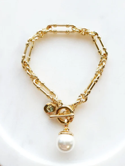 Single Pearl Toggle Bracelet