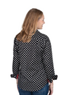 Just Country Ladies Abbey Full Button L.S Work Shirt - Black Polka Dots/Red Polka Dots