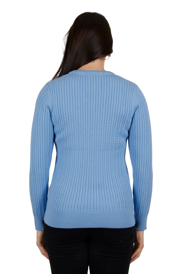 Thomas Cook Ladies Cable Knit V Neck Jumper