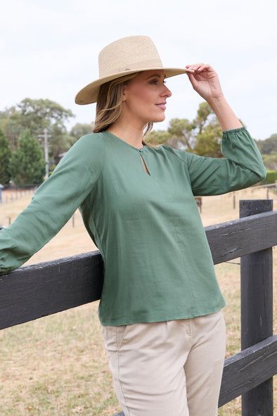 Thomas Cook Ladies May Long Sleeve Top - Sage