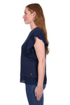 Thomas Cook Ladies Mandy Frill Sleeved T-Shirt - Navy