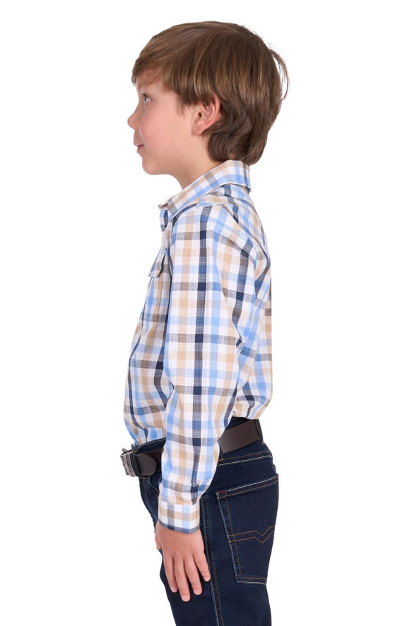 Thomas Cook Boy's Jesse L.S Shirt - Navy/Tan