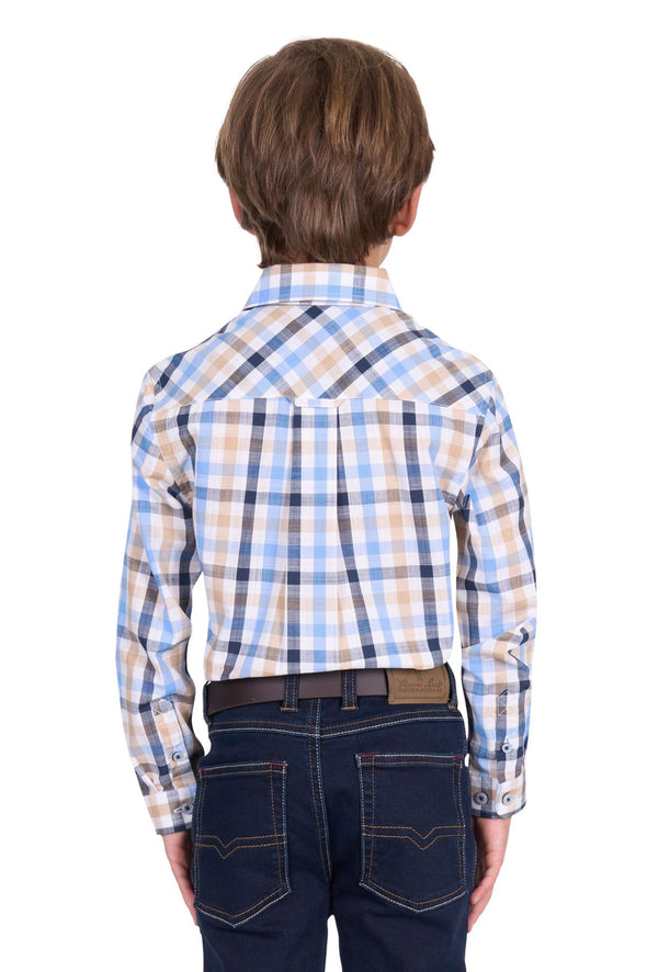 Thomas Cook Boy's Jesse L.S Shirt - Navy/Tan