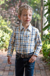 Thomas Cook Boy's Jesse L.S Shirt - Navy/Tan