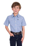Thomas Cook Boy's Chris Short Sleeve Shirt - Blue/Tan