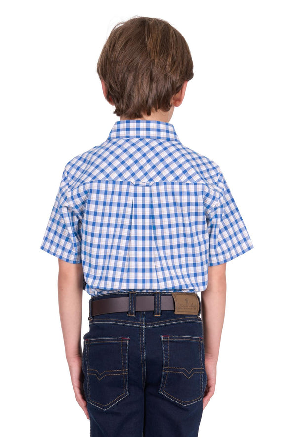 Thomas Cook Boy's Chris Short Sleeve Shirt - Blue/Tan