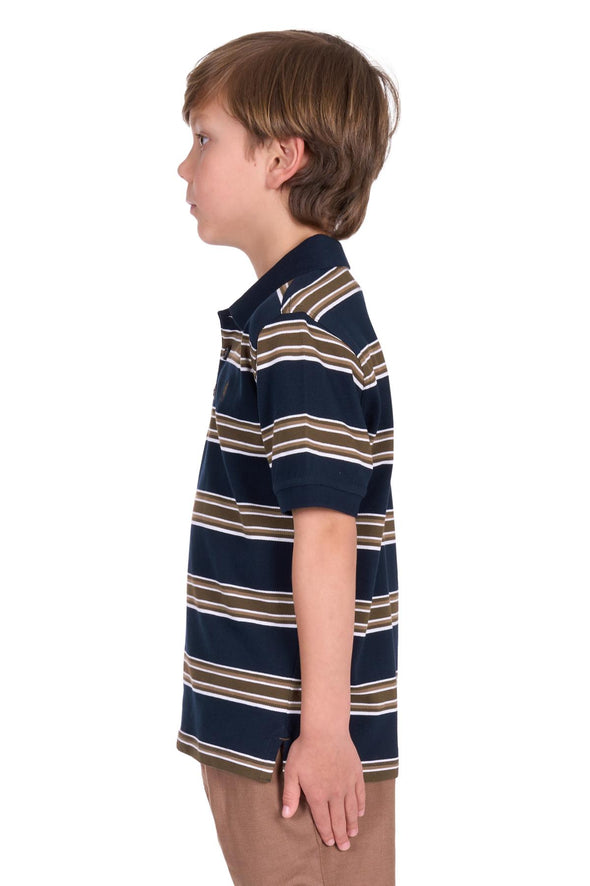 Thomas Cook Boy's Polo  Navy/Dark Tan