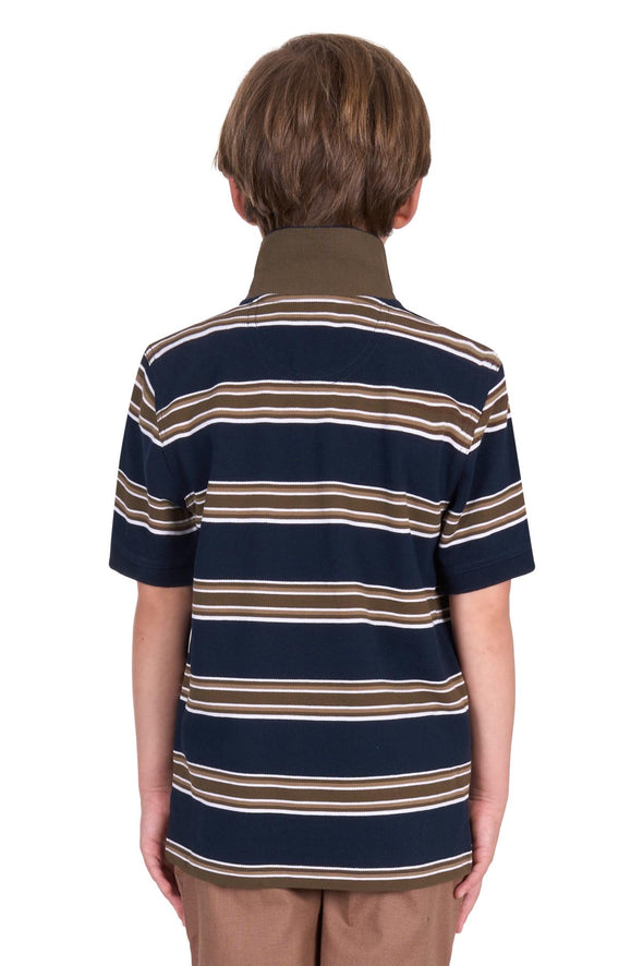 Thomas Cook Boy's Polo  Navy/Dark Tan