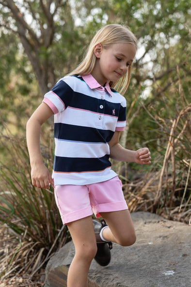 Thomas Cook Girl's Gloria Polo - Navy/Pink