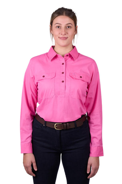 Thomas Cook Ladies Half Button L/S Cotton Shirt