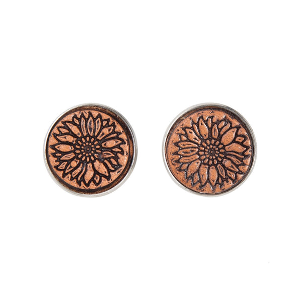 Tooled Flower Stud Earring  from The Design Edge