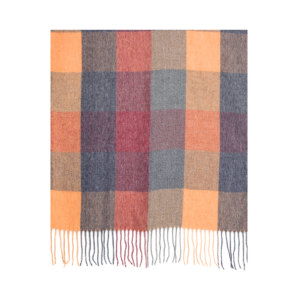 Orange Autumn Checkered Scarf