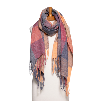 Orange Autumn Checkered Scarf