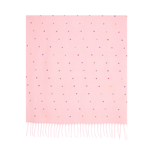 Pink Speckled Fringe Scarf