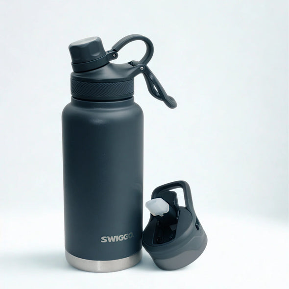 The Guzzlr Vacuum Insulated Water Bottle (with 2 lids) - 946ml