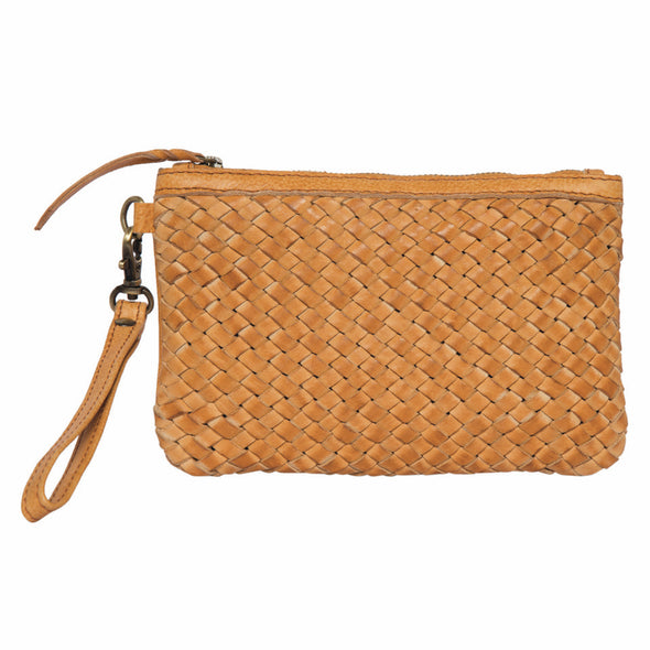 Dingle Woven Washed Leather Clutch