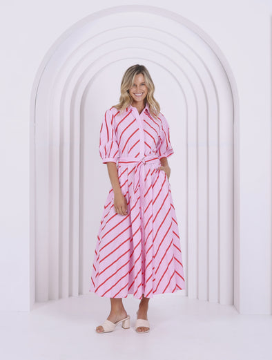 Bianca Dress - Pink/Orange