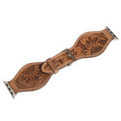 Tooled Rounded Leather Apple Watch Band