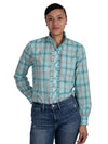 Just Counrty Abbey Frills Full Button Print Workshirt - Mint Green Plaid