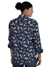 Just Country Georgie Half Button Floral Print Workshirt - Navy Magnolia