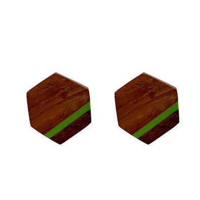 Anna Nova - Tasman Wood and Resin Stud - Green