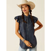 Ariat Ladies Carriage Ruffle Chambray Top