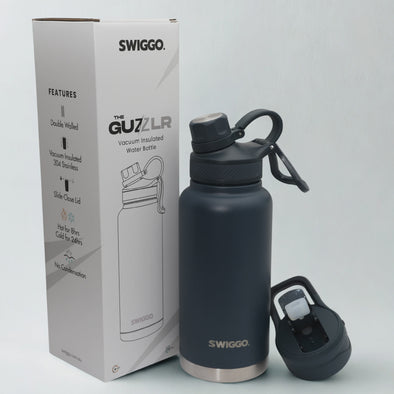 The Guzzlr Vacuum Insulated Water Bottle (with 2 lids) - 946ml