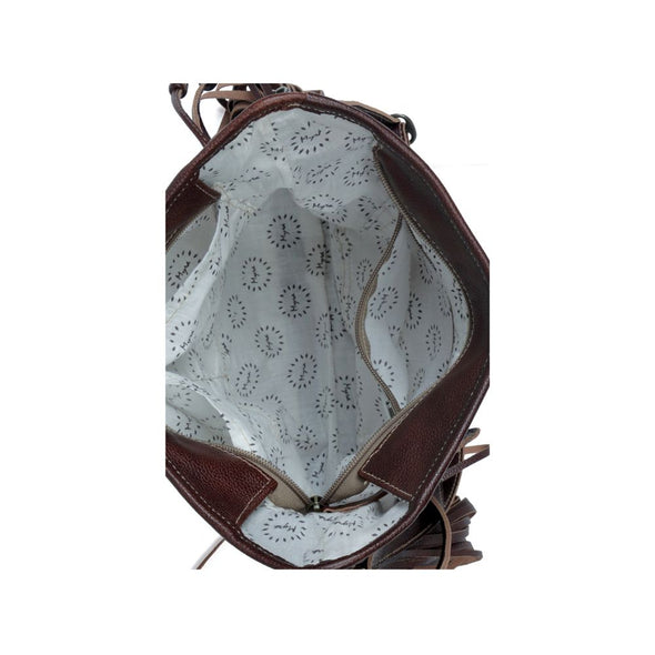 Myra Bag Classic Etchings Leather Handbag & Fur on
