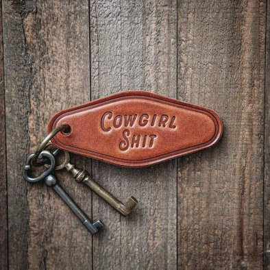 Cowgirl Shit Leather Key Ring