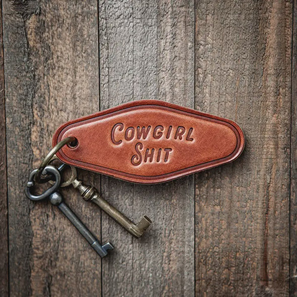Cowgirl Shit Leather Key Ring