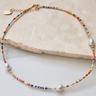 Anni Multi Stone & Pearl Choker