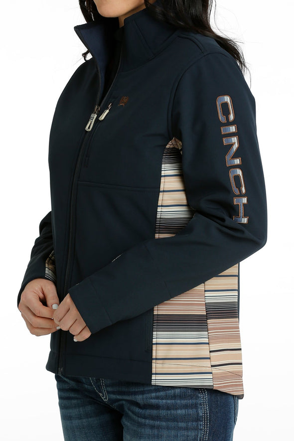 Cinch Ladies Softshell Jacket - Navy/ Beige Serape