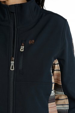 Cinch Ladies Softshell Jacket - Navy/ Beige Serape