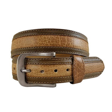 Roper Men's Belt Distressed Bison Leather - Honey