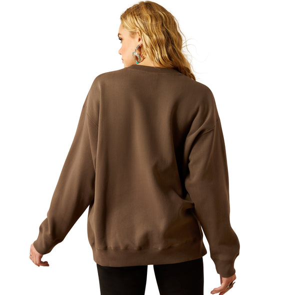 Ariat Ladies Oversized Crew Sweatshirt - Banyan Bark