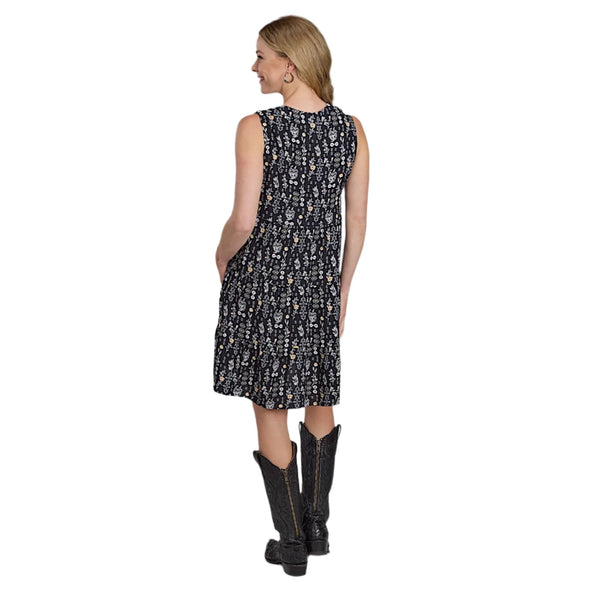 Roper Ladies Studio West Collection Sleeveless Print Dress - Black