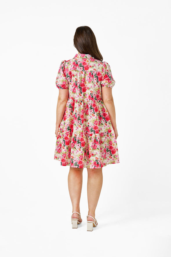 Susie Florals Dress - Red/Pink