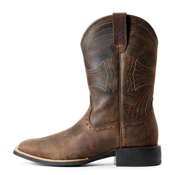 Ariat Mens Sport Wide Square Toe-Distressed Brown
