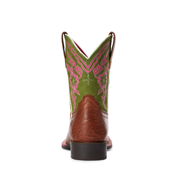 Ariat Girls Cattle Cate Boots - Copper Penny/Green