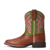 Ariat Girls Cattle Cate Boots - Copper Penny/Green