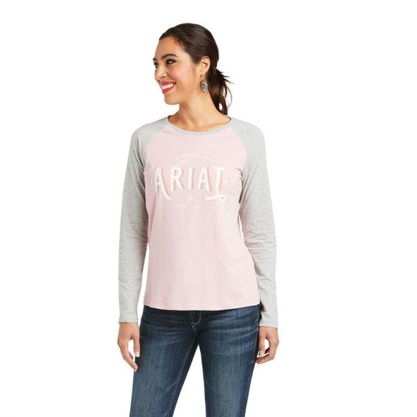 Ariat REAL Loop Baseball Tee - Zephyr/Heather Grey