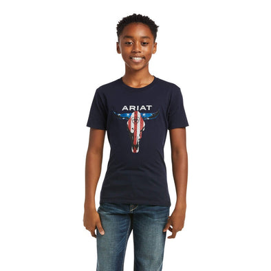 Ariat Boy's American Steer T-Shirt - Navy