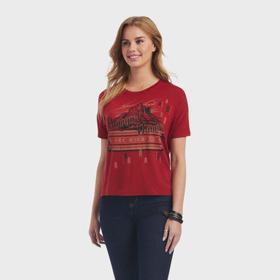 Ariat Ladies  Cowgirl Canyon S/S Tee - Sun-Dried Tomato