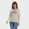 Ariat Ladies Real Chest Logo Relaxed L.S T-Shirt - Oatmeal Heather