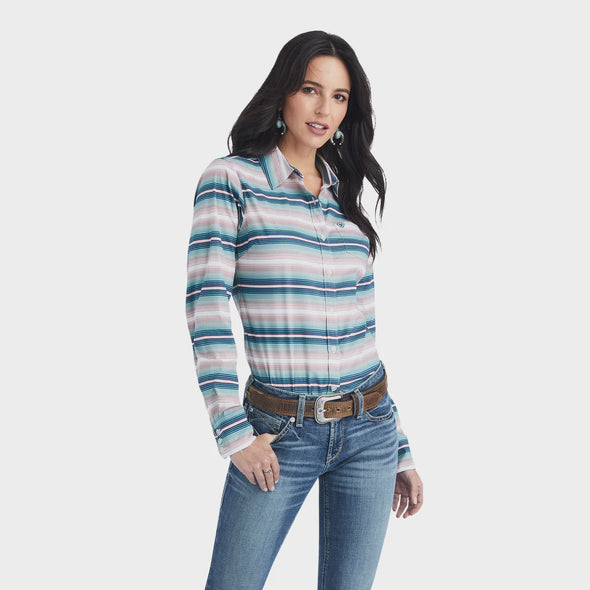 Ariat REAL Ladies Kirby Stretch L/S Shirt - Down Stream