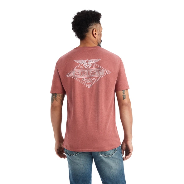 Ariat Mens Work Eagle Tee - Red Clay Heather
