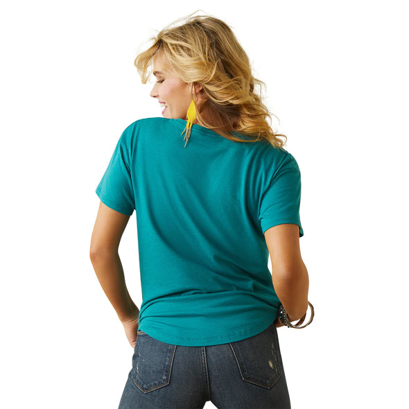 Ariat Ladies Spur Script T-Shirt - Teal Green Heather