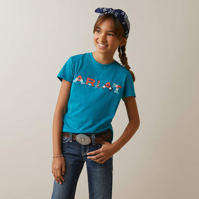 Ariat Girl's Real Boot Kickin T-Shirt - Exotic Plume